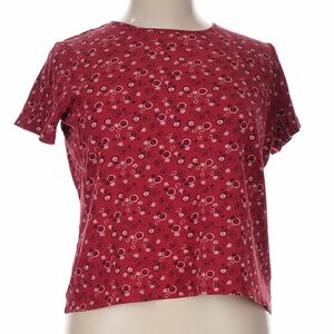 Croft & Barrow Women's Red Patterned Top